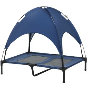 Elevated Portable Dog Cot Pet Bed with UV Protection Canopy Shade, 36 inch, Dark Blue Elevated Portable Dog Cot Pet Bed with UV Protection Canopy Shade, 36 inch, Dark Blue